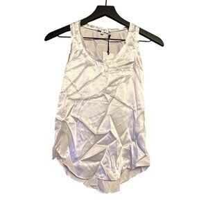 Iris & Ink White Organic Silk Tank Top Organic Sleeveless Blouse Size UK 4 US 0